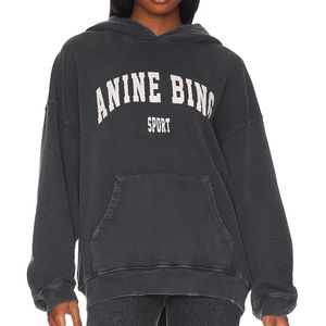 Anine Bing Sport Harvey Sweatshirt in Washed Black size small